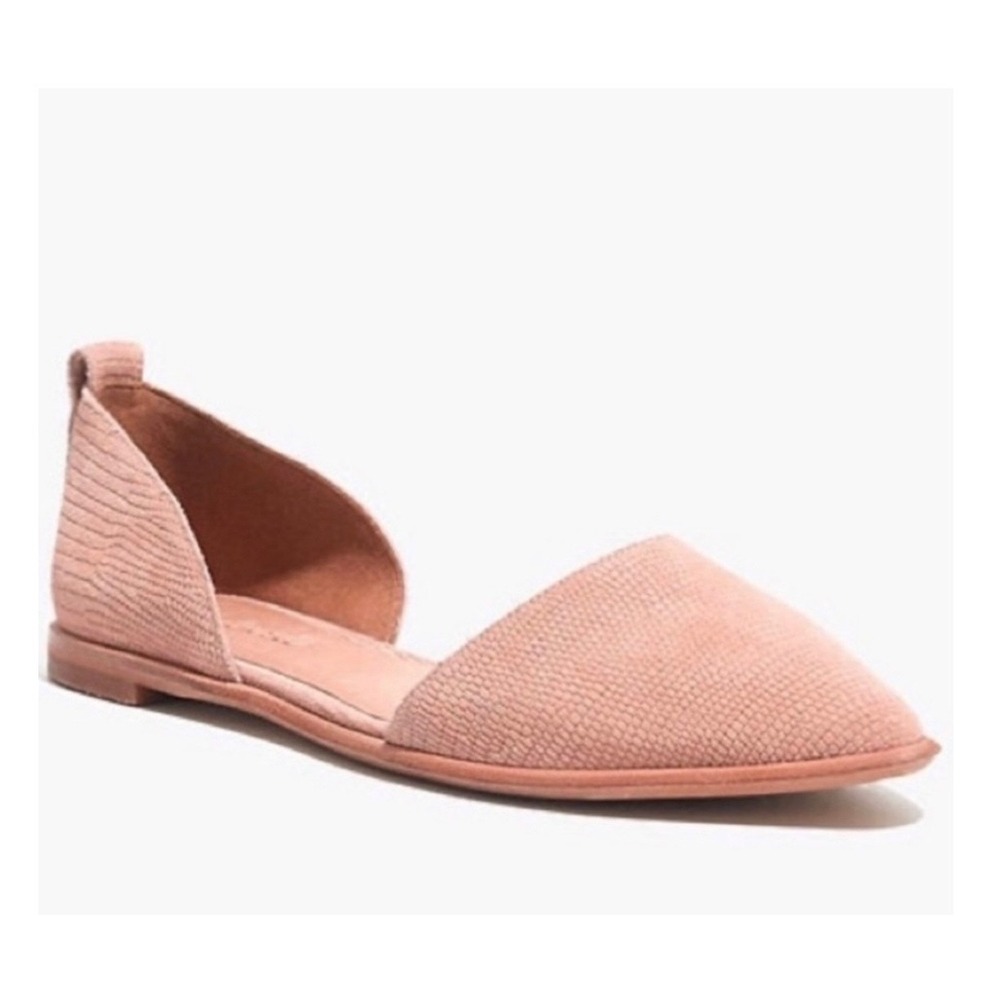 Madewell‎ Womens Blush Pink Textured Suede Pointed Toe d'Orsay Flats Size 7.5